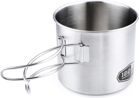 Metalen Drinkbeker, Opvouwbare Handgreep, Eenvoudige Reiniging, Valbestendige Roestvrijstalen Beker voor Buiten, Verdikt voor Kamperen voor Thee (350ML