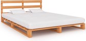 Decoways - Bedframe pallet massief grenenhout bruin 200x200 cm