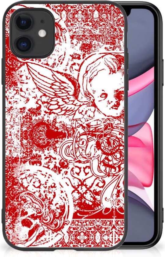 Koning Lear Speeltoestellen hop Back Case TPU Siliconen Hoesje iPhone 11 GSM Hoesje met Zwarte rand Angel  Skull Red | bol.com