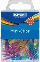 60x gekleurde plastic mini knijpertjes - kleine/ mini knijpers