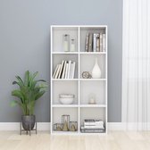 Decoways - Boekenkast/dressoir 66x30x130 cm spaanplaat hoogglans wit