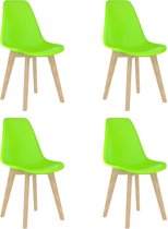 Decoways - Eetkamerstoelen 4 st kunststof groen