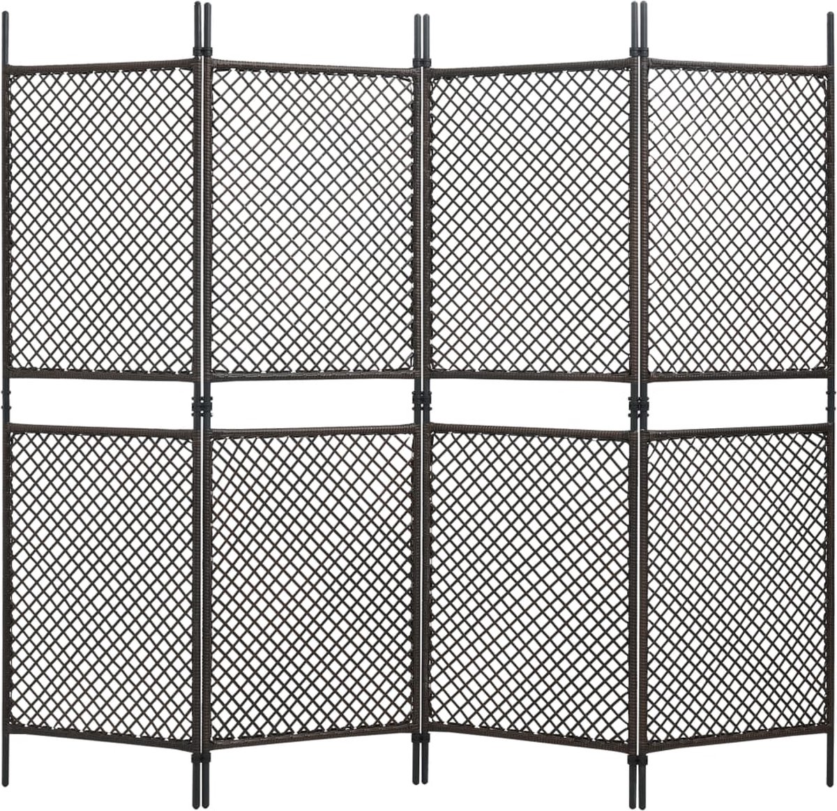 Decoways - Schuttingpaneel 2,4x2 m poly rattan bruin