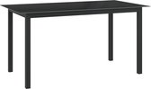 Decoways - Tuintafel 150x90x74 cm aluminium en glas zwart