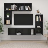 Decoways - 4-delige Tv-meubelset spaanplaat zwart