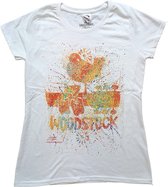 Woodstock Dames Tshirt -M- Splatter Wit