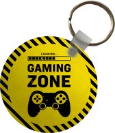 Sleutelhanger - Gaming - Quotes - Controller - Gaming zone - Game - Plastic - Rond - Uitdeelcadeautjes
