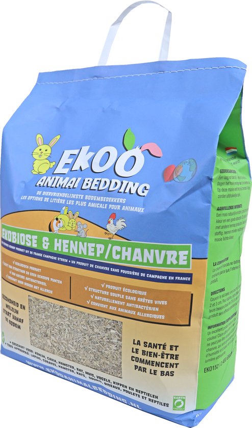Ekoo Animal Bedding ekobiose and hennep, 25 liter.