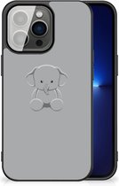 Hippe Hoesjes iPhone 13 Pro Telefoonhoesje met Zwarte rand Baby Olifant