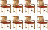 Decoways - Tuinstoelen 8 st met kussens massief acaciahout