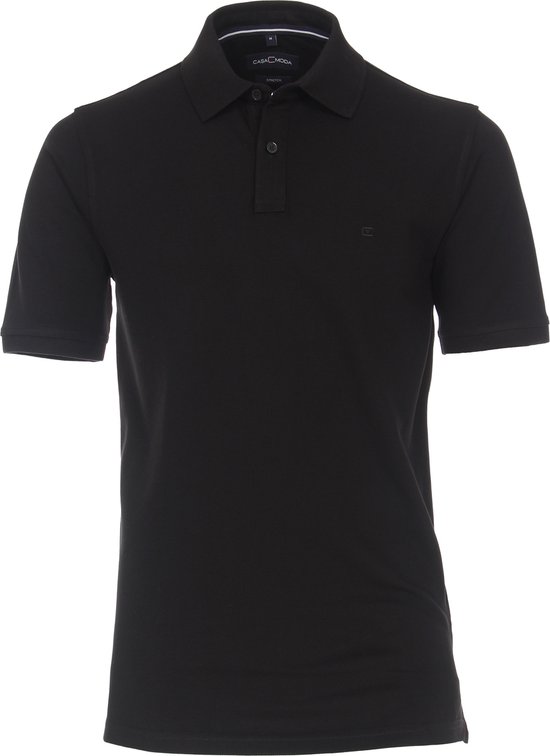 Casa Moda - Polo Stretch Zwart - Regular-fit - Heren Poloshirt