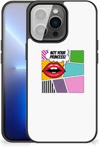 Silicone Back Case iPhone 13 Pro Max Telefoon Hoesje met Zwarte rand Popart Princess