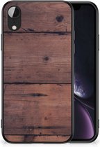 GSM Hoesje Customize Geschikt voor iPhone XR Leuk TPU Back Cover met Zwarte rand Old Wood