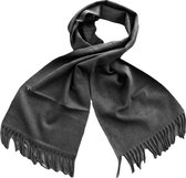 VanPalmen sjaal zwart - 100% wol  - topkwaliteit - Italiaans maatwerk