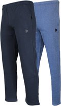 2-Pack Donnay Joggingbroek rechte pijp dunne kwaliteit - Sportbroek - Heren - Navy/Dark Denim marl - maat M