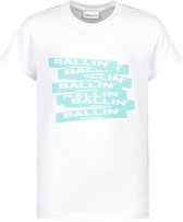 Ballin Amsterdam -  Jongens Slim Fit    T-shirt  - Wit - Maat 176