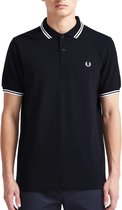 Fred Perry - Twin Tipped Shirt - Donkerblauwe Polo - S - Navy/Wit