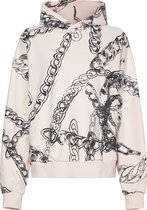 zoe karssen - dames -  levi chain hoodie met allover print -  lichtroze - l