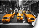 Trend24 - Behang - New York City Taxi'S - Vliesbehang - Fotobehang - Behang Woonkamer - 300x210 cm - Incl. behanglijm
