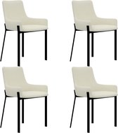 vidaXL Eetkamerstoelen 4 st stof crème