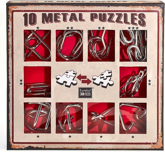 Eureka - Eureka! 10 Metalen Puzzels Rode Editie | Games | bol.com