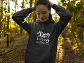 Dog Kisses Fix Everything Hoodie, Cute Hooded Sweatshirt, Dog Owner Gift, Unique Gift For Dog Lovers, Quality Unisex Hooded Sweatshirt, D004-100B, S, Zwart