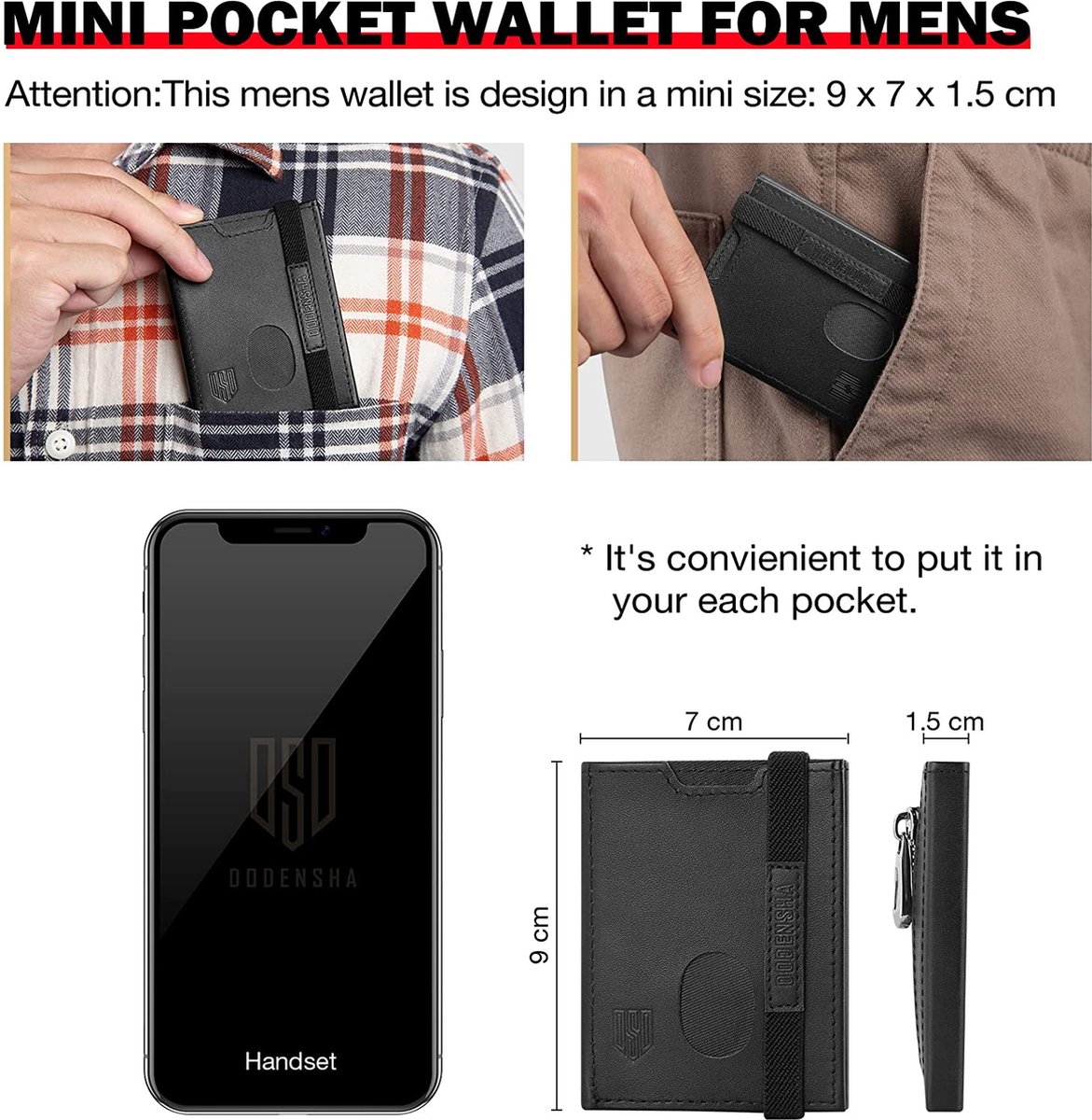 Portefeuille Homme En Cuir Véritable - Protection RFID Anti-piratage - 6 Portes-cartes, Compartiment Billets, Porte-monnaie