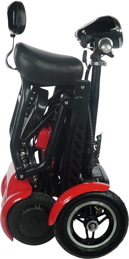 COMFYGO MS3000 Elektrische scootmobiel, 4 wielen, maximale snelheid 18 km/u, 10,4 Ah Lithium-ion accu, Actieradius tot 25 km, Rood, Standaard stoel + Kinderzitje