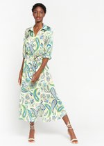LOLALIZA Hemdjurk met paisleyprint - F - Lime - Maat 36