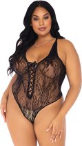 Floral lace thong teddy +