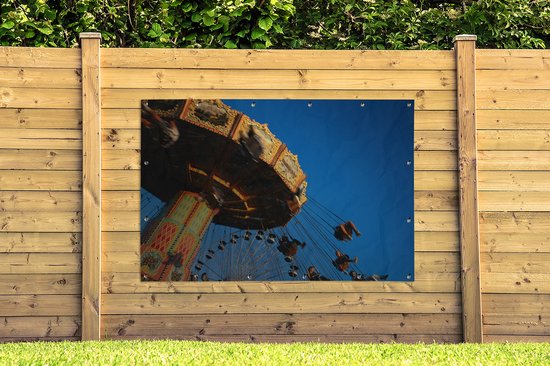 Décoration murale Manège traditionnel à la kermesse - 180x120 cm - Affiche jardin - Toile jardin - Affiche extérieur