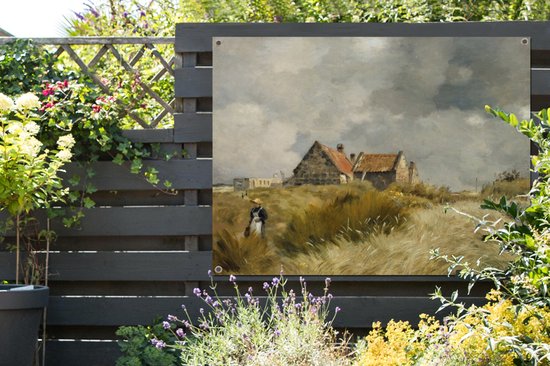 Affiche jardin - Toile jardin - Affiches jardin extérieur - Chalet dans les dunes - Peinture de Jean-Charles Cazin - Posters de jardin cm - Jardin