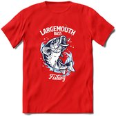 Fishing - Vissen T-Shirt | Grappig Verjaardag Vis Hobby Cadeau Shirt | Dames - Heren - Unisex | Tshirt Hengelsport Kleding Kado - Rood - S