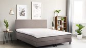 Beddenreus Boxspring Boston vlak met gestoffeerde matrassen - 120 x 200 cm - lichtgrijs
