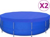 vidaXL Zwembadhoezen 2 st rond 90 g/m² 540cm PE