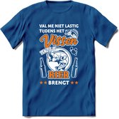 Val Me Niet Lastig Tijdens Het Vissen T-Shirt | Oranje | Grappig Verjaardag Vis Hobby Cadeau Shirt | Dames - Heren - Unisex | Tshirt Hengelsport Kleding Kado - Donker Blauw - M