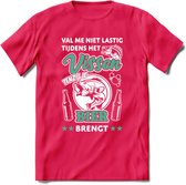 Val Me Niet Lastig Tijdens Het Vissen T-Shirt | Aqua | Grappig Verjaardag Vis Hobby Cadeau Shirt | Dames - Heren - Unisex | Tshirt Hengelsport Kleding Kado - Roze - S