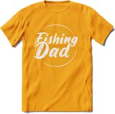 Fishing Dad - Vissen T-Shirt | Groen | Grappig Verjaardag Vis Hobby Cadeau Shirt | Dames - Heren - Unisex | Tshirt Hengelsport Kleding Kado - Geel - 3XL