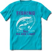 Fishing Has No Age Limit - Vissen T-Shirt | Paars | Grappig Verjaardag Vis Hobby Cadeau Shirt | Dames - Heren - Unisex | Tshirt Hengelsport Kleding Kado - Blauw - XXL