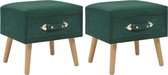 Decoways - Nachtkastjes 2 stuks 40x35x40 cm fluweel groen