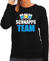 Apres ski trui Schnapps team zwart  dames - Wintersport sweater - Foute apres ski outfit/ kleding/ verkleedkleding S