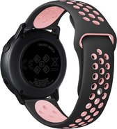 Strap-it Smartwatch bandje 22mm - sport bandje geschikt voor Samsung Galaxy Watch 46mm / Galaxy Watch 3 45mm / Gear S3 Classic & Frontier - Amazfit GTR 47mm / GTR 2 / GTR 3 - Pro - OnePlus Watch - zwart/roze