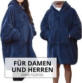 HOMELEVEL Sherpa Hoodie XL Sweatshirt Pullover voor Mannen en Vrouwen Pullover Deken - Blauw