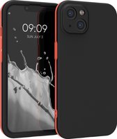 kwmobile hoesje compatibel met Apple iPhone 13 - 3-delige cover met extra bescherming - Smartphonehoesje in zwart / oranje