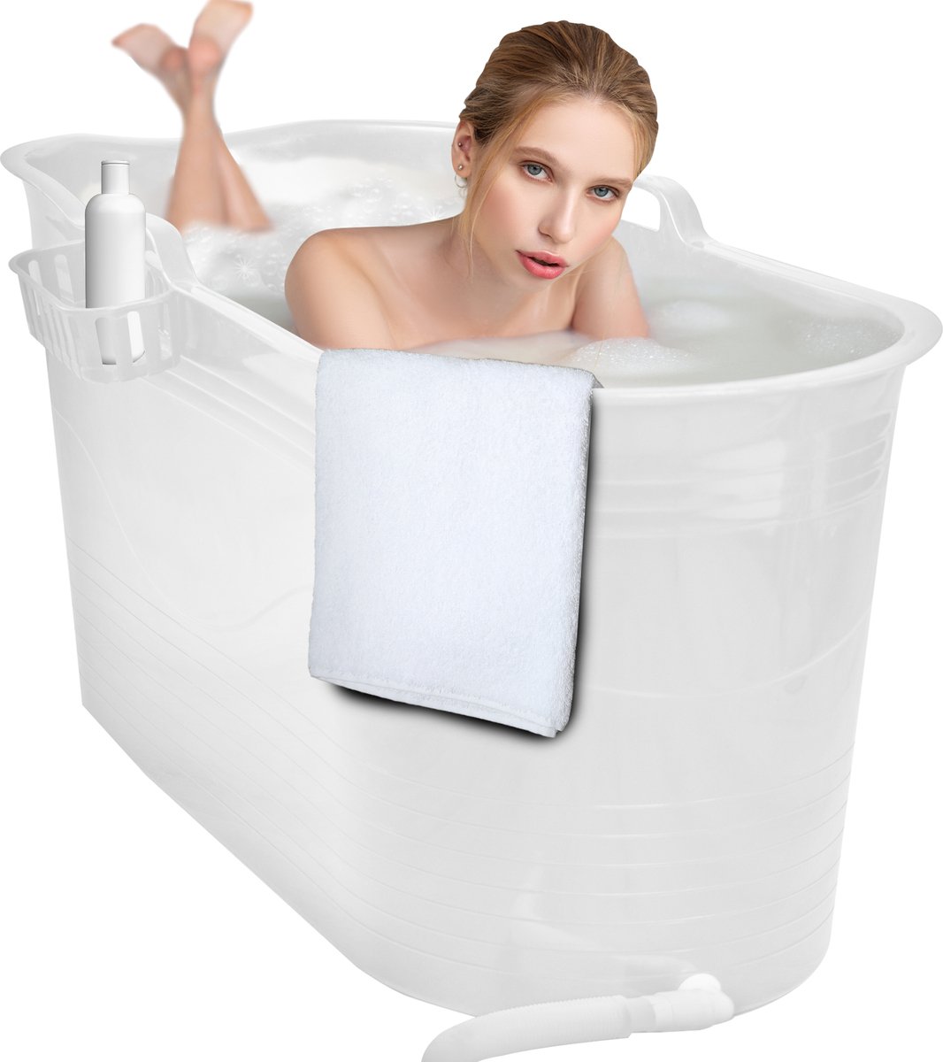 LIFEBATH - Zitbad Mira - Bath Bucket XL - 400L - Ligbad 122 cm - ijsbad - Wit