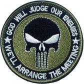 God will judge our enemies - we'll arrange the meeting Geborduurde militaire patch embleem met klittenband