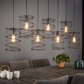 Hoyz - Industriële Hanglamp met 7 lampen - Diameter Ø20 - Grijs - 140CM - Hanglamp