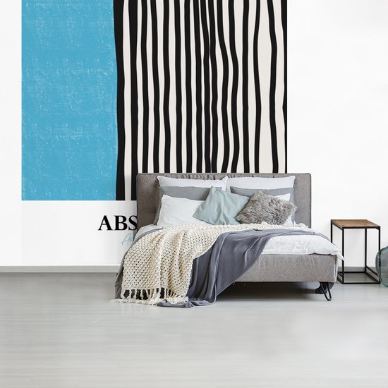 Papier Peint - Papiers Papier peint photo Blauw - Zwart - Wit - Abstrait - Largeur 280 cm x Hauteur 280 cm