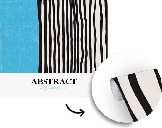 Papier Peint - Papiers Papier peint photo Blauw - Zwart - Wit - Abstrait - Largeur 280 cm x Hauteur 280 cm