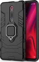 Xiaomi Mi 9T Hoesje - Mobigear - Armor Ring Serie - Hard Kunststof Backcover - Zwart - Hoesje Geschikt Voor Xiaomi Mi 9T